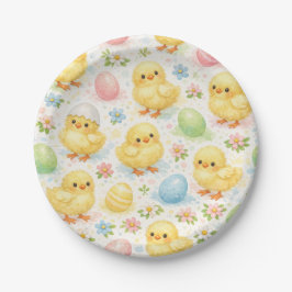 Lieve Aquarel Kuiken Paasbrunch  Papieren Bordje