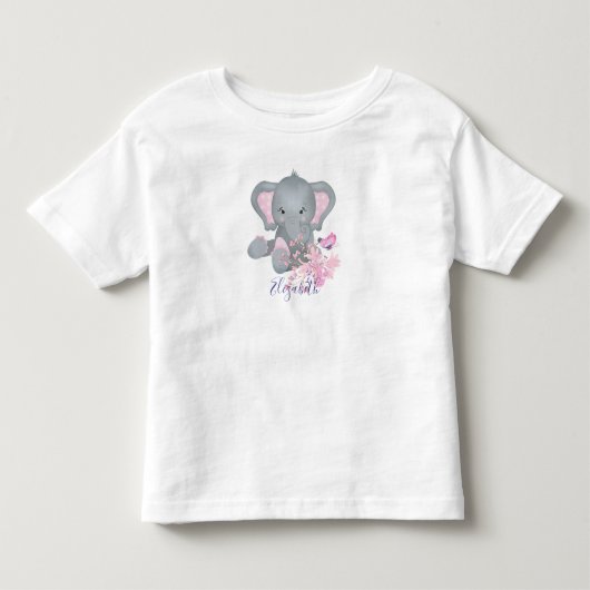 Lieve aquarel olifant gepersonaliseerd kinder shirts (Voorkant)