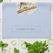 Lieve aquarel Robin vogel gepersonaliseerd Theedoek (Gevouwen)