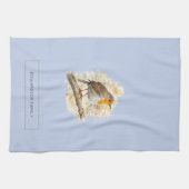 Lieve aquarel Robin vogel gepersonaliseerd Theedoek (Horizontaal)