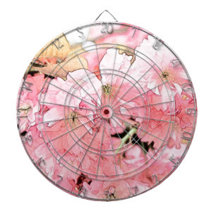 Lieve artistieke schets roze kersenbloesem bloemen dartbord