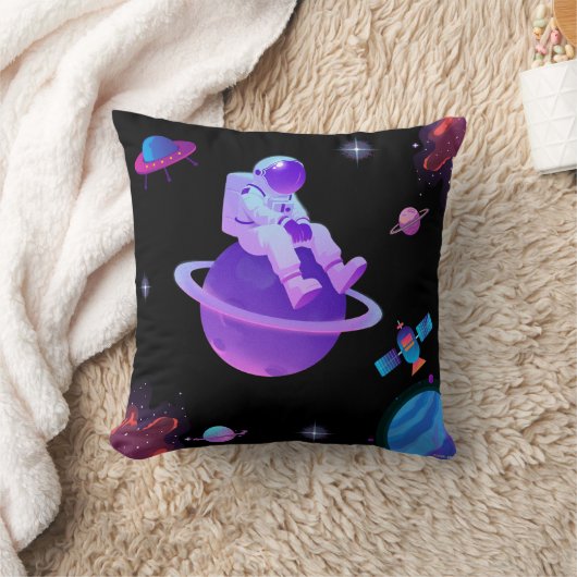 Lieve astronaut op planeet Worpkussen Kussen (Deken)