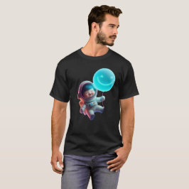 Lieve astronaut zwevend in sterrenstelsel - Neon r T-shirt