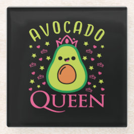 Lieve Avocadokoningin met Hart Keto Meisje Kookt  Glazen Onderzetter