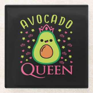 Lieve Avocadokoningin met Hart Keto Meisje Kookt  Glazen Onderzetter