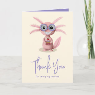 Lieve Axolotl Leraar Bericht Bedankkaart