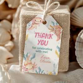 Lieve Axolotl Meisje Verjaardag Bedankt Tag Cadeaulabel