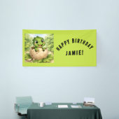 Lieve Baby Dinosaur Uit Het Ei Verjaardag Spandoek (Beurs)
