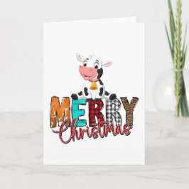 Lieve Baby Koe Witte Kerstkaart Kaart