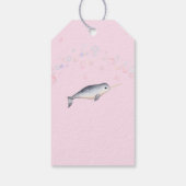 Lieve baby Narwhal en bubbels Cadeaulabel (Achterkant)