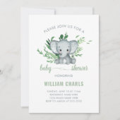 Lieve Baby Olifant Jongen Groene Begroeiing Groen  Kaart (Voorkant)