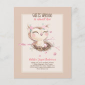 Lieve baby OWL shower uitnodiging voor meisjes of  Flyer (Voorkant)