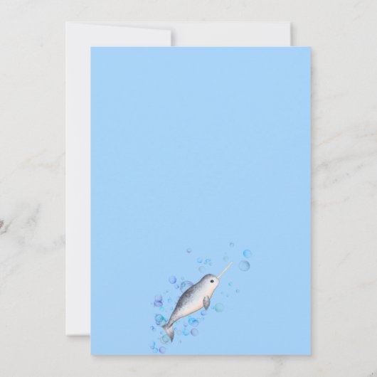 Lieve Baby shower van de baby Narwhal borrelt Kaart (Achterkant)