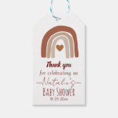 Lieve baby shower van de regenboog bedankt pastel cadeaulabel (Voorkant)