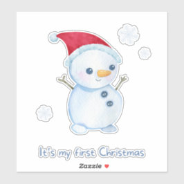 Lieve Baby Sneeuwman Eerste Kerstmis Sticker