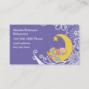 Lieve Babysitter Thema Visitekaartjes Ontwerp