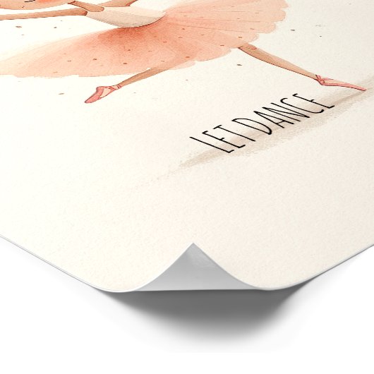 Lieve Ballerina Ballet Dans Aquarel Poster (Hoek)