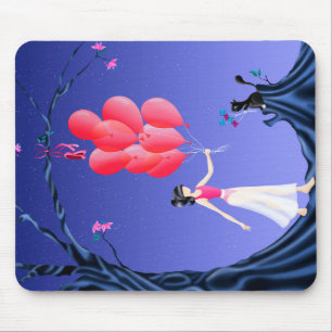 Lieve Ballerina & Kat zonsondergang Midnight Boom Muismat