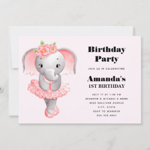 Lieve Ballerina Olifant En Pointe Verjaardag Kaart