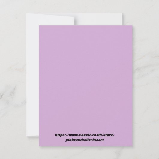 Lieve Ballerina Paarse Op Maat Gemaakte Gelukkige  Kaart (Achterkant)