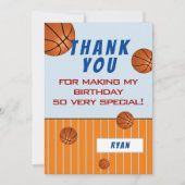Lieve Basketbal Kinderen Verjaardag Bedankkaart (Voorkant)