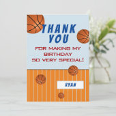 Lieve Basketbal Kinderen Verjaardag Bedankkaart (Staand voorkant)