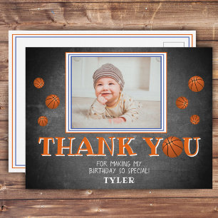 Lieve Basketbal Verjaardag Bedankt Fotokaart Uitnodiging Briefkaart