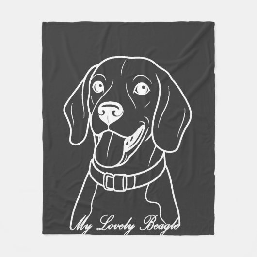Lieve Beagle Fleece Deken (Voorkant)