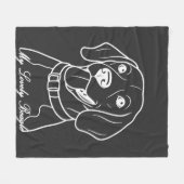 Lieve Beagle Fleece Deken (Voorkant (Horizontaal))