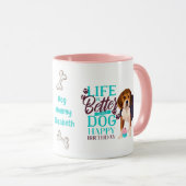 Lieve Beagle-hond houdt van VERJAARDAG MOEDER Mok (Voorkant rechts)