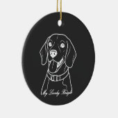 Lieve Beagle Keramisch Ornament (Rechts)