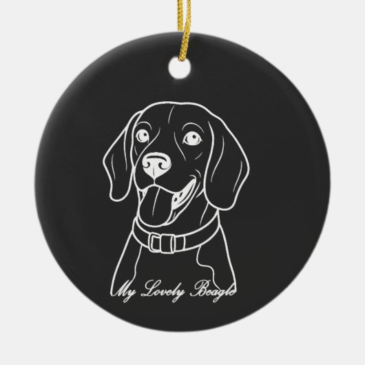 Lieve Beagle Keramisch Ornament (Voorkant)