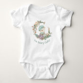 Lieve "BEARY CUTE" Illustratie - Bloemenkrans Romper (Voorkant)