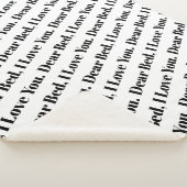 Lieve Bed, ik hou van je grappige tekstpatroon Sherpa Deken (3/4)