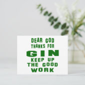 Lieve bedankt voor Gin. Briefkaart (Staand voorkant)