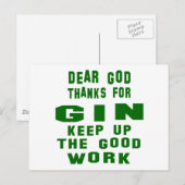 Lieve bedankt voor Gin. Briefkaart (Voorkant / Achterkant)