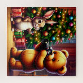 Lieve Beer en Konijn Vangen Kerstmis Legpuzzel (Horizontaal)