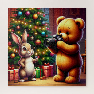 Lieve Beer en Konijn Vangen Kerstmis Legpuzzel