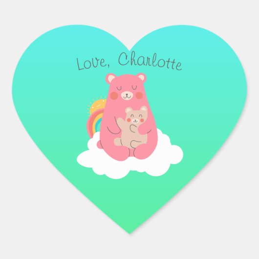 Lieve Beer Hart Sticker (Voorkant)