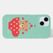 Lieve Beer in een Theekopje met Hartjes Case-Mate iPhone Case (Achterkant (horizontaal))