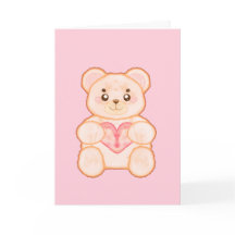 Lieve Beer Voor Valentijnsdag Met Rode Hart