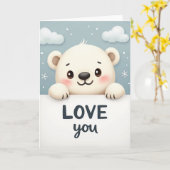 Lieve-Beren-Liefde-Kaart Kaart (Gele Bloem)