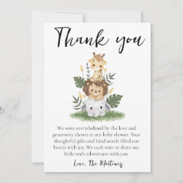 lieve bericht baby shower bedankkaartjes kaart