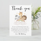 lieve bericht baby shower bedankkaartjes kaart (Staand voorkant)