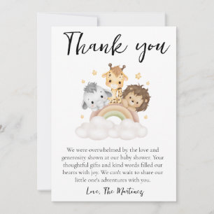 lieve bericht baby shower bedankkaartjes kaart