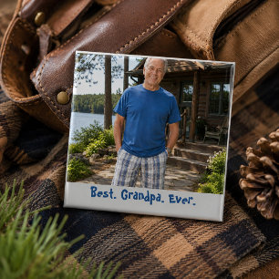 Lieve Beste Opa Ooit Familie Foto Vierkante Button 5,1 Cm