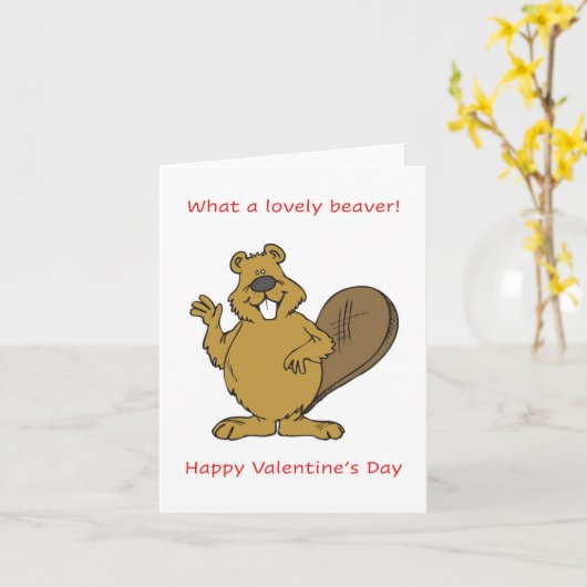 Lieve bever, gelukkige Valentijnsdag Kaart (Gele Bloem)