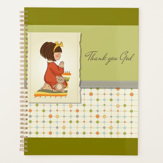 Lieve Biddende Meisje Dank Je God Planner (Voorkant)