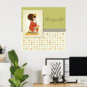 Lieve Biddende Meisje Dank Je God Poster (Thuiskantoor)