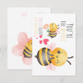 Lieve Bij-Thema Bedankkaart voor Leraren – Grappig (Voorkant / Achterkant)